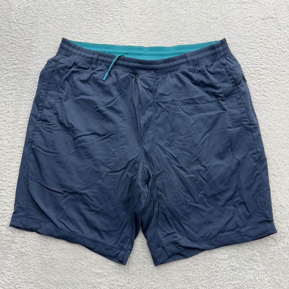 Birddogs Mens Gym Shorts Navy Blue Built-in Liner XXL Long Activewear